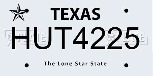 HUT4225 Texas License Plate