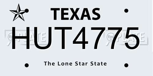 HUT4775 Texas License Plate