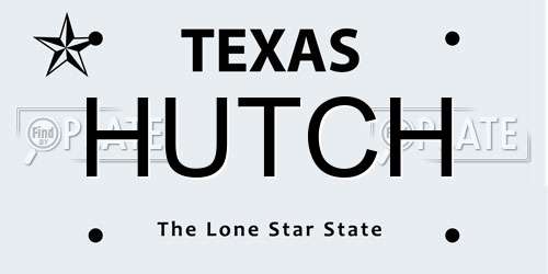 HUTCH Texas License Plate