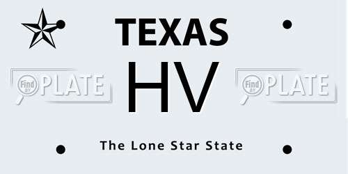 HV Texas License Plate