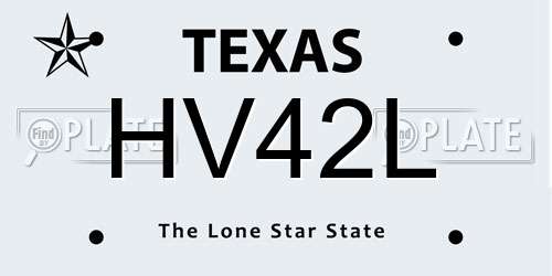 HV42L Texas License Plate