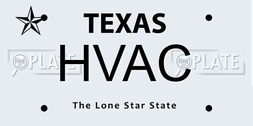 HVAC Texas License Plate