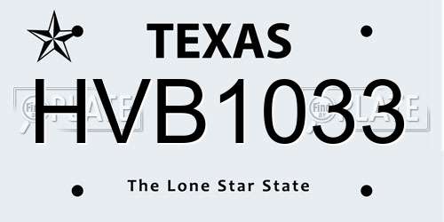 HVB1033 Texas License Plate