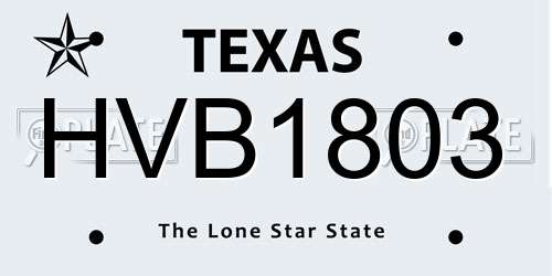 HVB1803 Texas License Plate