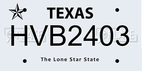 HVB2403 Texas License Plate