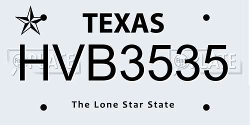 HVB3535 Texas License Plate