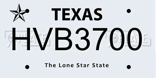 HVB3700 Texas License Plate