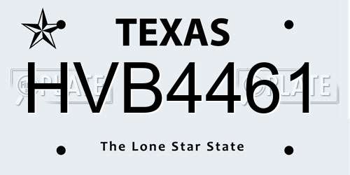 HVB4461 Texas License Plate