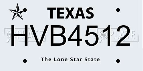 HVB4512 Texas License Plate