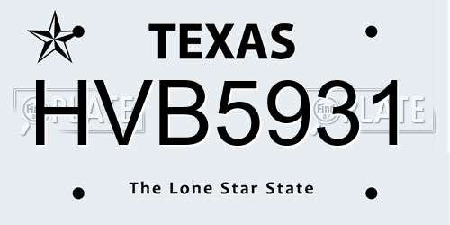 HVB5931 Texas License Plate