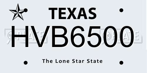 HVB6500 Texas License Plate