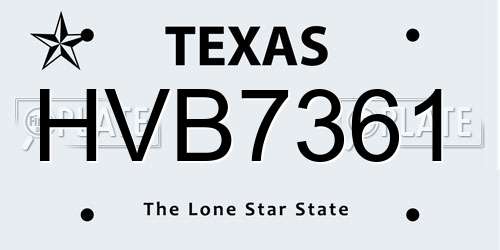 HVB7361 Texas License Plate