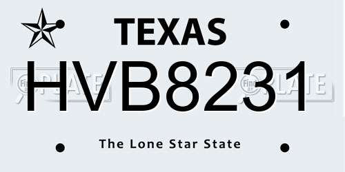 HVB8231 Texas License Plate