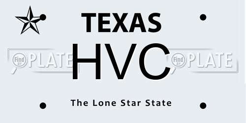 HVC Texas License Plate