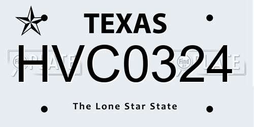 HVC0324 Texas License Plate