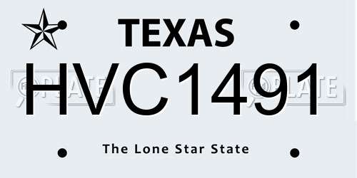 HVC1491 Texas License Plate