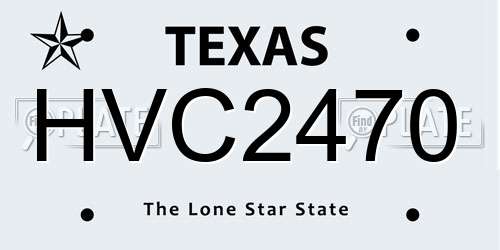 HVC2470 Texas License Plate
