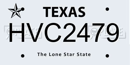 HVC2479 Texas License Plate