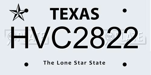 HVC2822 Texas License Plate