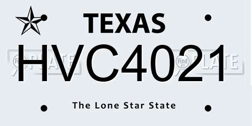 HVC4021 Texas License Plate