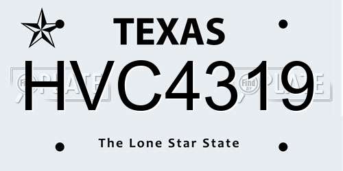 HVC4319 Texas License Plate