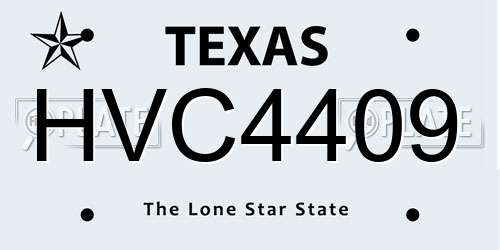HVC4409 Texas License Plate