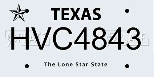HVC4843 Texas License Plate