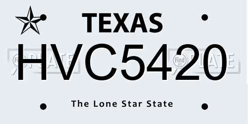 HVC5420 Texas License Plate
