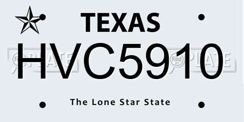 HVC5910 Texas License Plate
