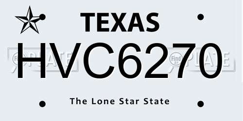 HVC6270 Texas License Plate