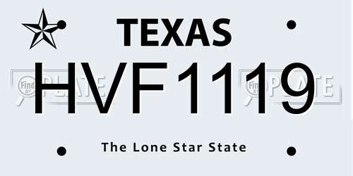 HVF1119 Texas License Plate