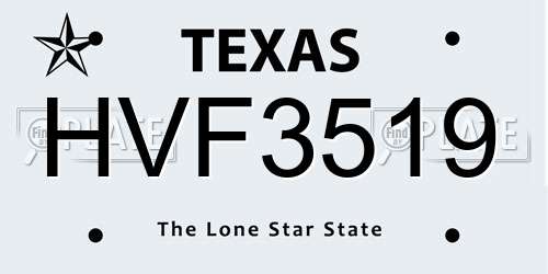 HVF3519 Texas License Plate