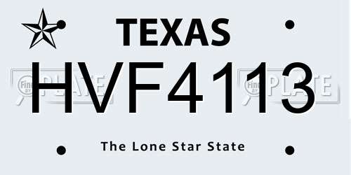 HVF4113 Texas License Plate