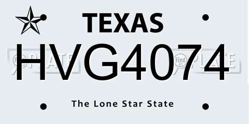 HVG4074 Texas License Plate