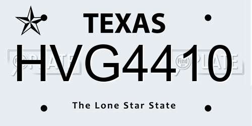 HVG4410 Texas License Plate