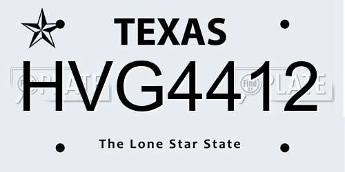 HVG4412 Texas License Plate