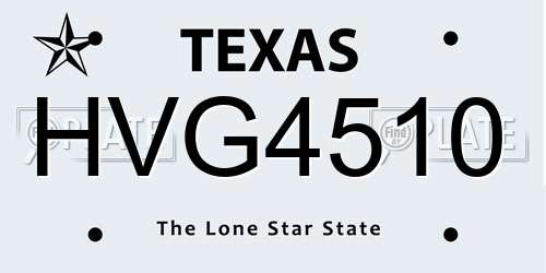 HVG4510 Texas License Plate
