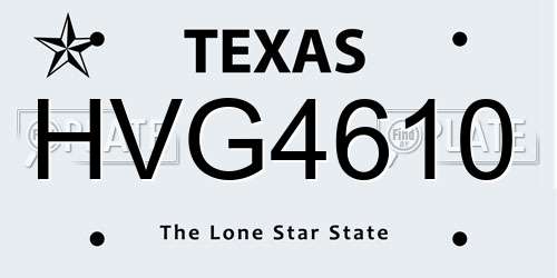 HVG4610 Texas License Plate