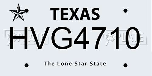 HVG4710 Texas License Plate