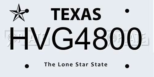 HVG4800 Texas License Plate