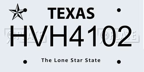 HVH4102 Texas License Plate