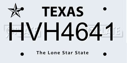HVH4641 Texas License Plate