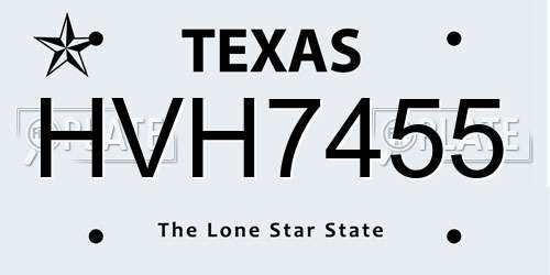 HVH7455 Texas License Plate