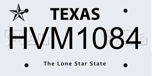 HVM1084 Texas License Plate
