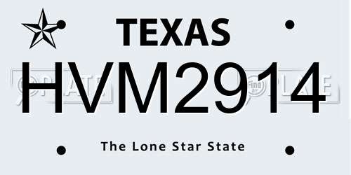 HVM2914 Texas License Plate