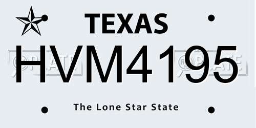 HVM4195 Texas License Plate