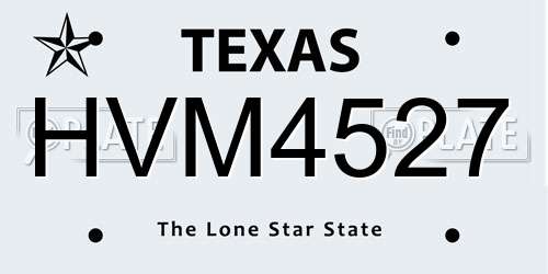 HVM4527 Texas License Plate