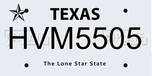 HVM5505 Texas License Plate