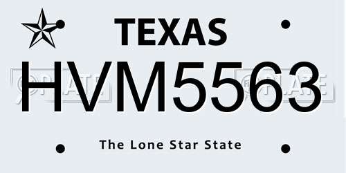 HVM5563 Texas License Plate