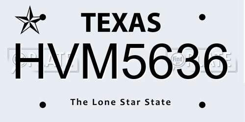 HVM5636 Texas License Plate